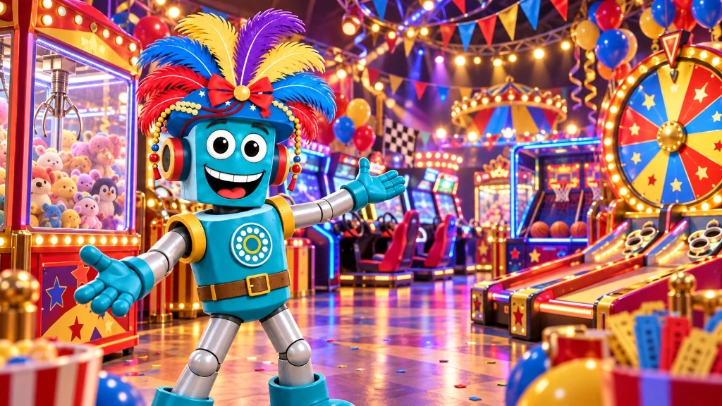 Wâtjuh in de Carnavals Speulhal vol arcade games en feestverlichting